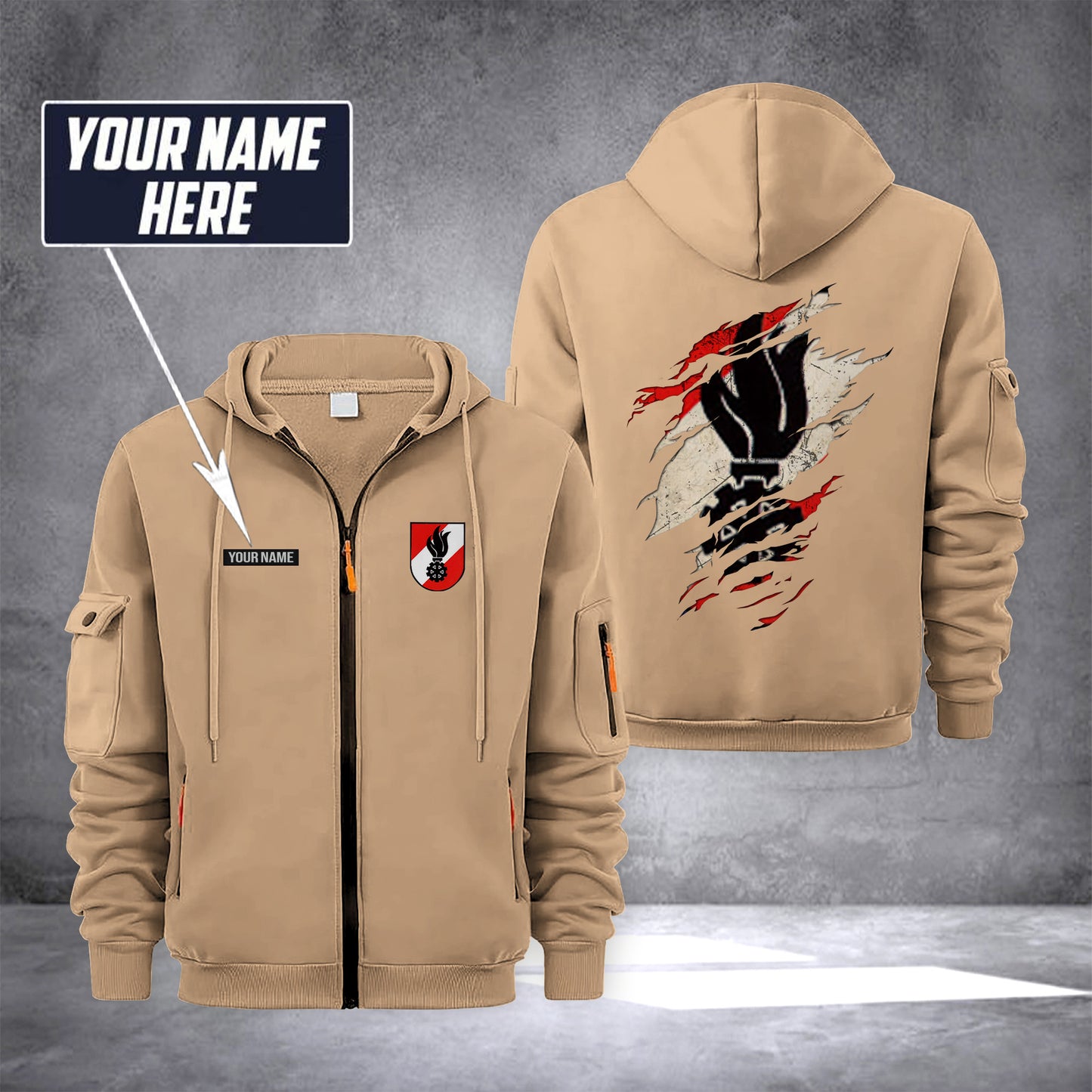 Firefighter Austria customize Zipper cardigan jacket