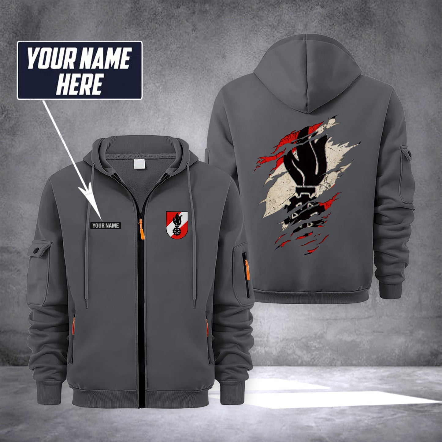 Firefighter Austria customize Zipper cardigan jacket