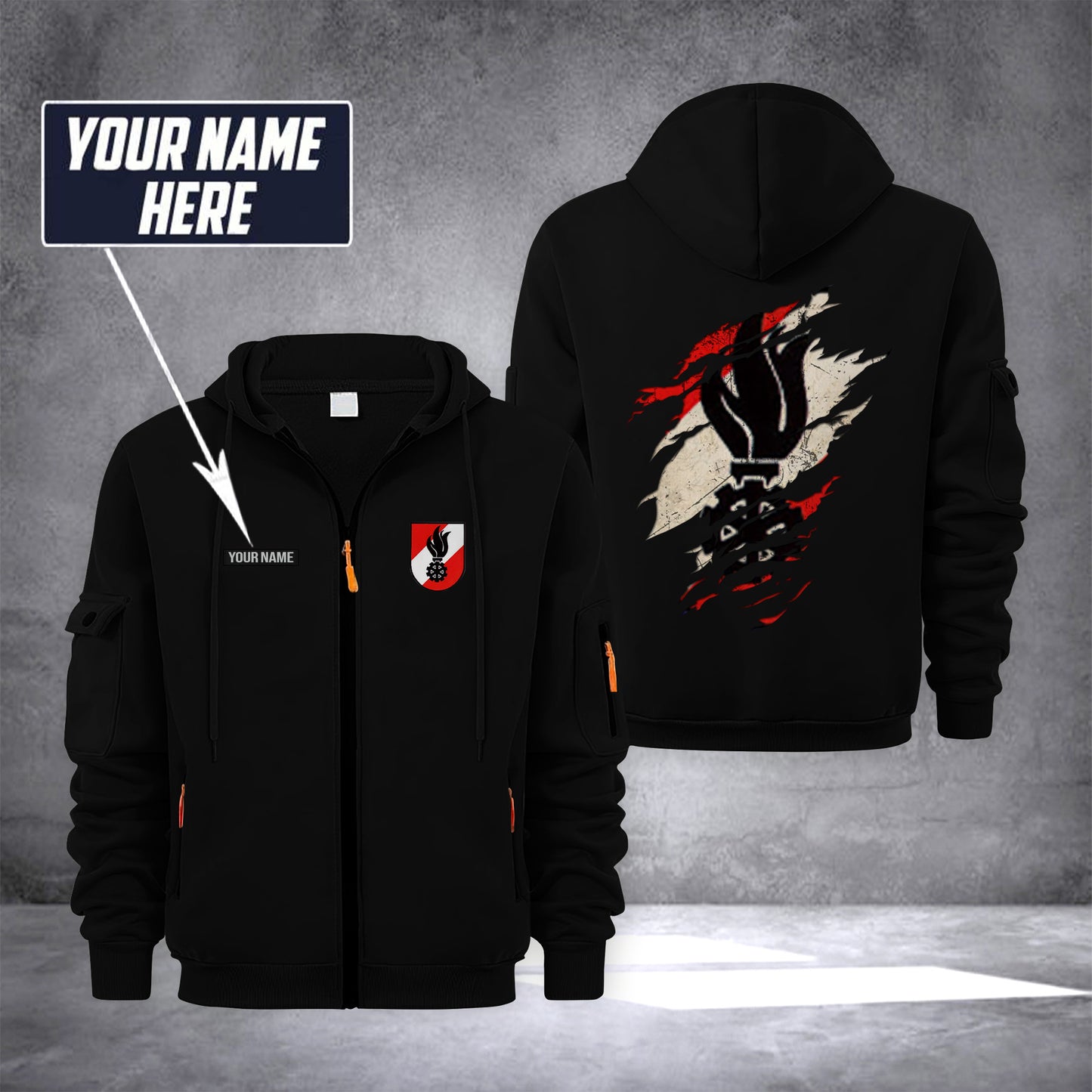 Firefighter Austria customize Zipper cardigan jacket