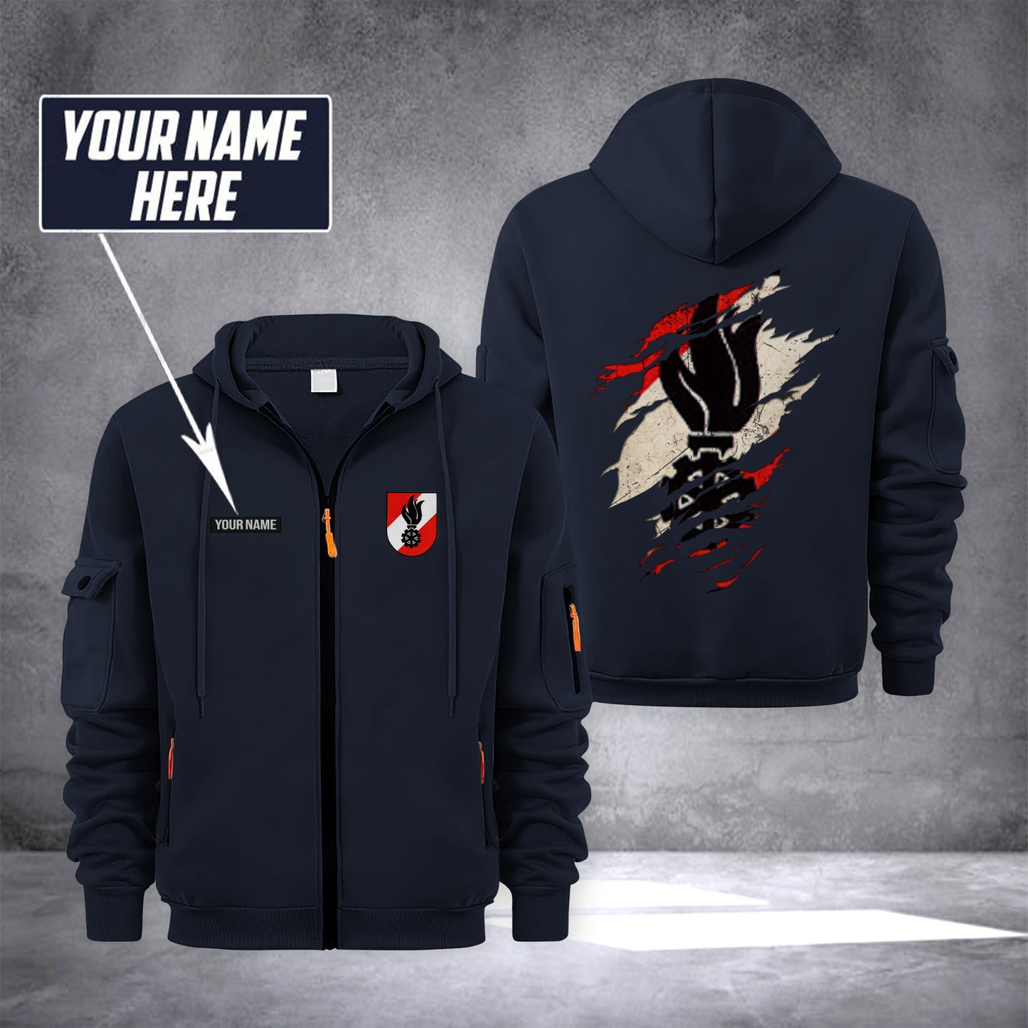 Firefighter Austria customize Zipper cardigan jacket