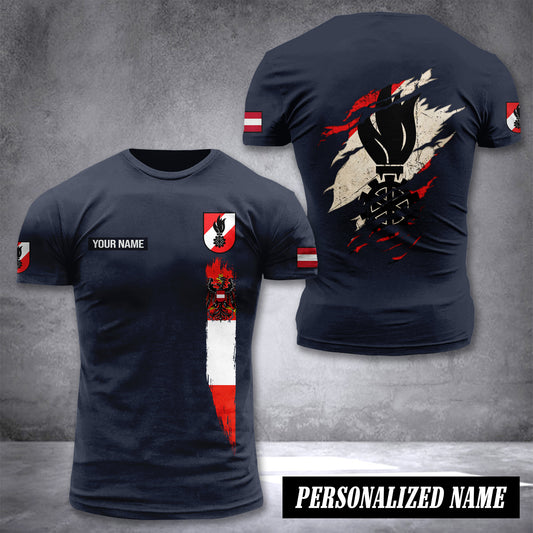 Firefighter Austria customize T-shirt back