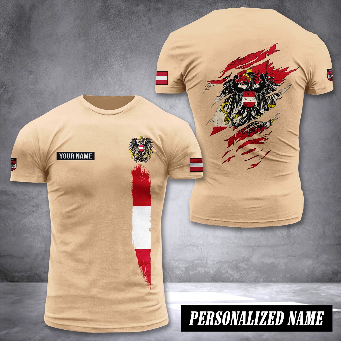 Austria customize T-shirt back