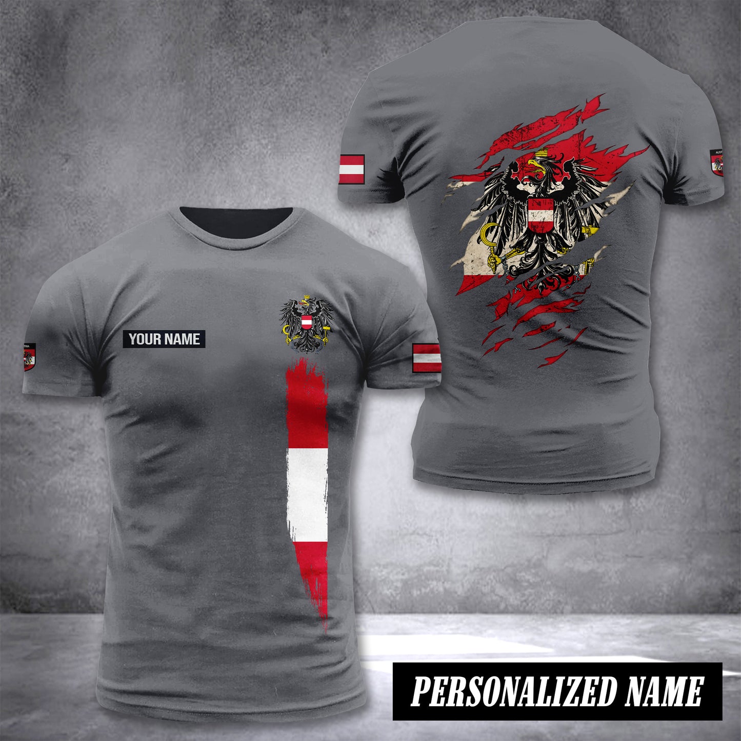 Austria customize T-shirt back