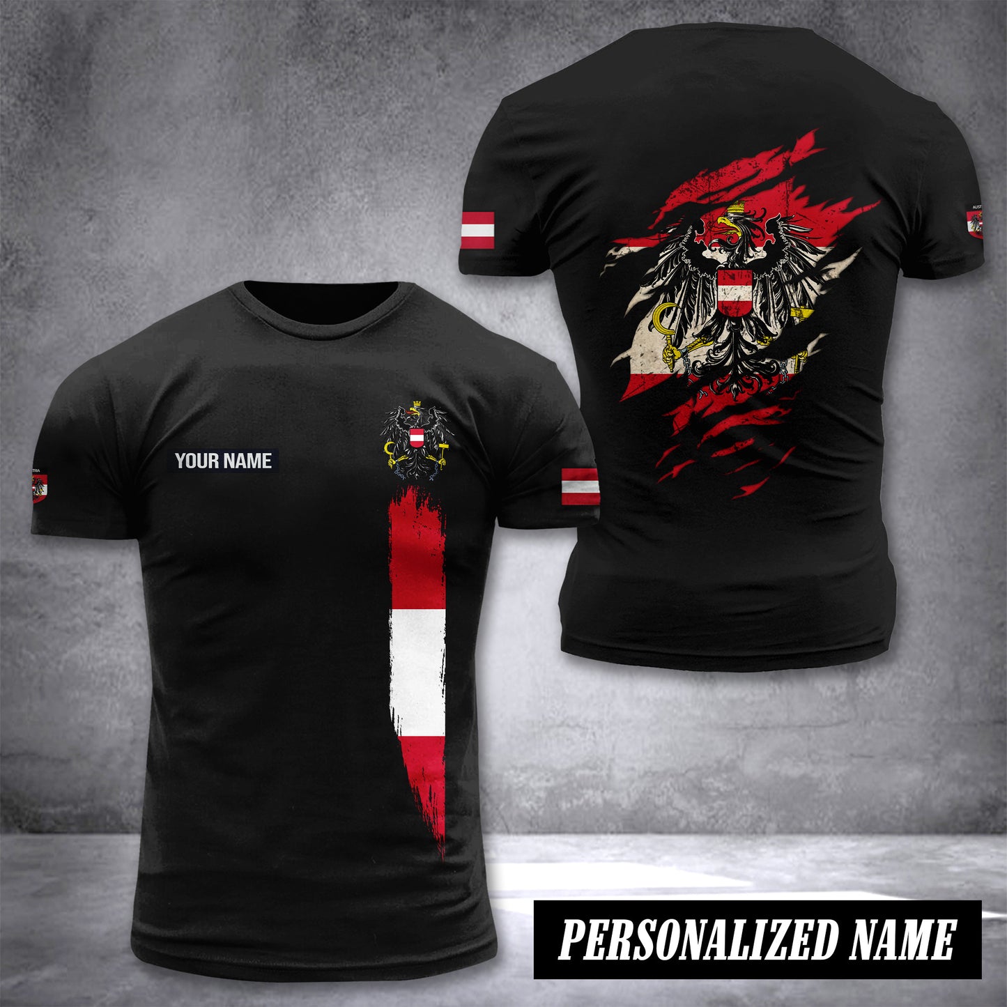 Austria customize T-shirt back