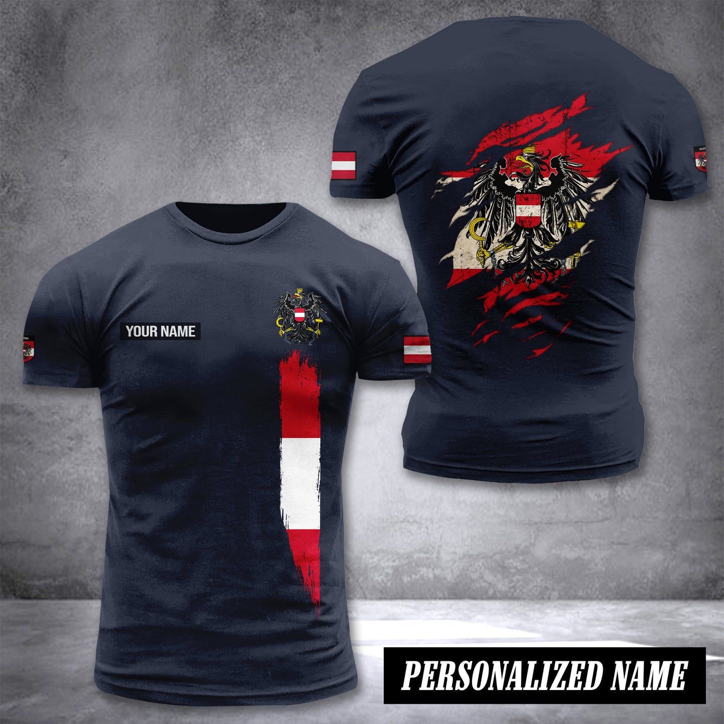Austria customize T-shirt back