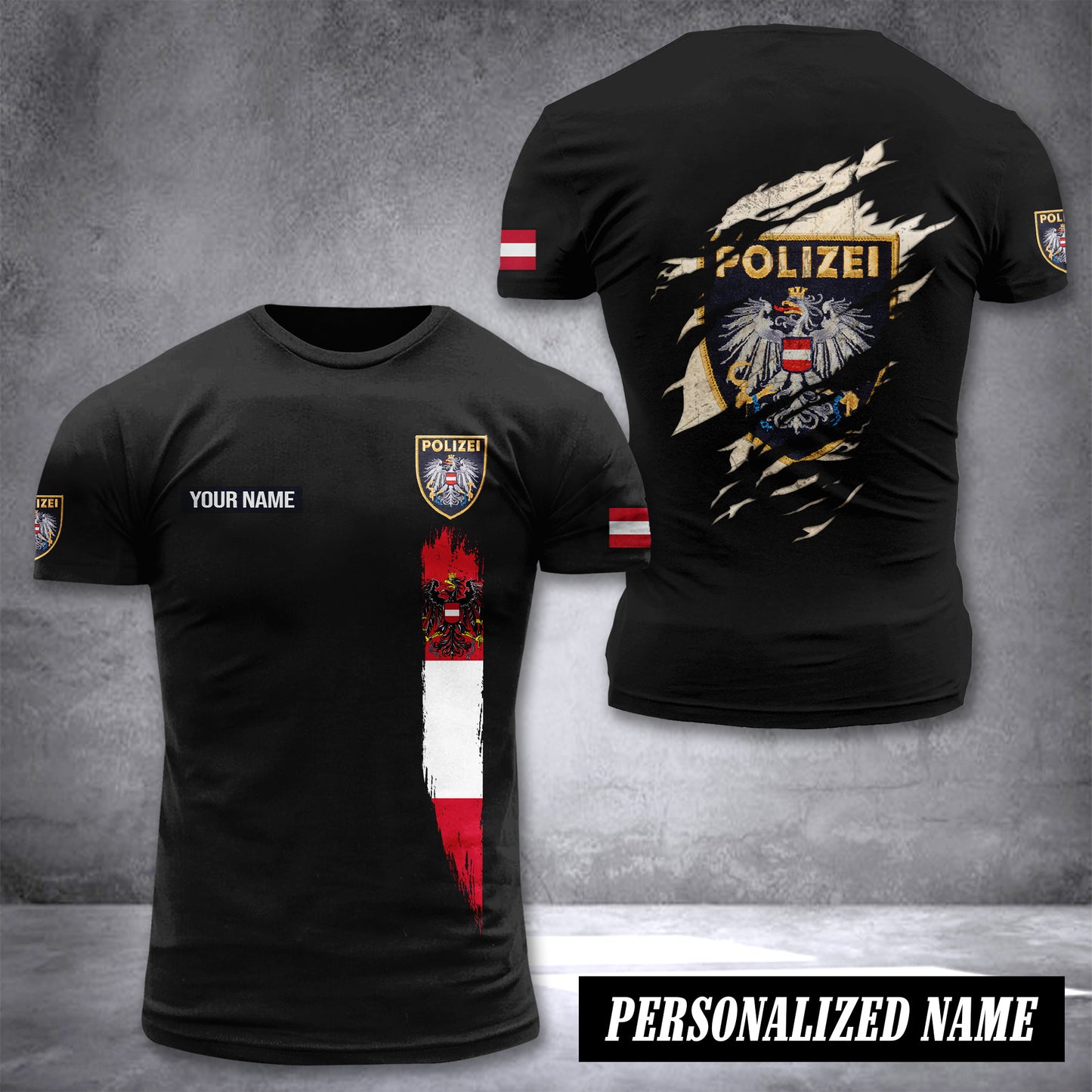 Polizei Austria customize T-shirt back