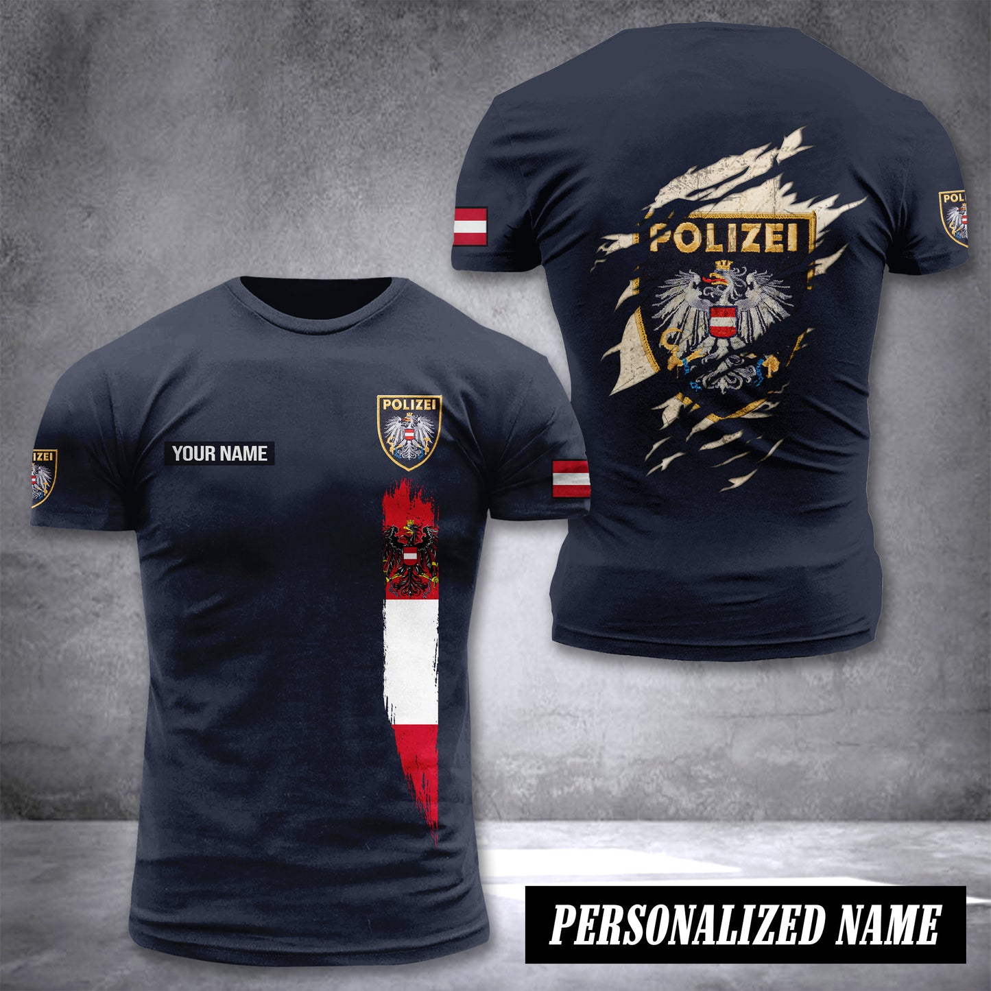 Polizei Austria customize T-shirt back