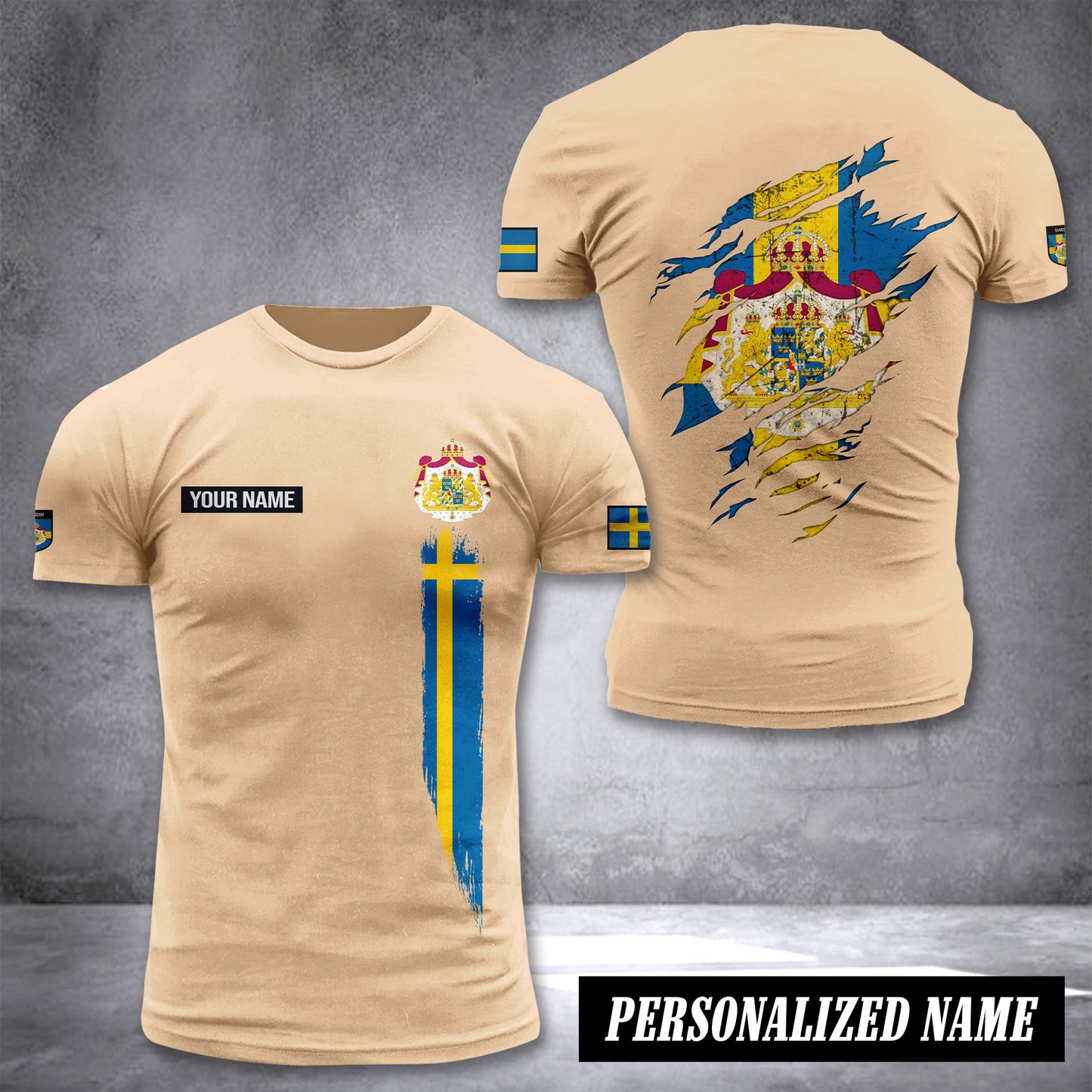 Sweden customize T-shirt back