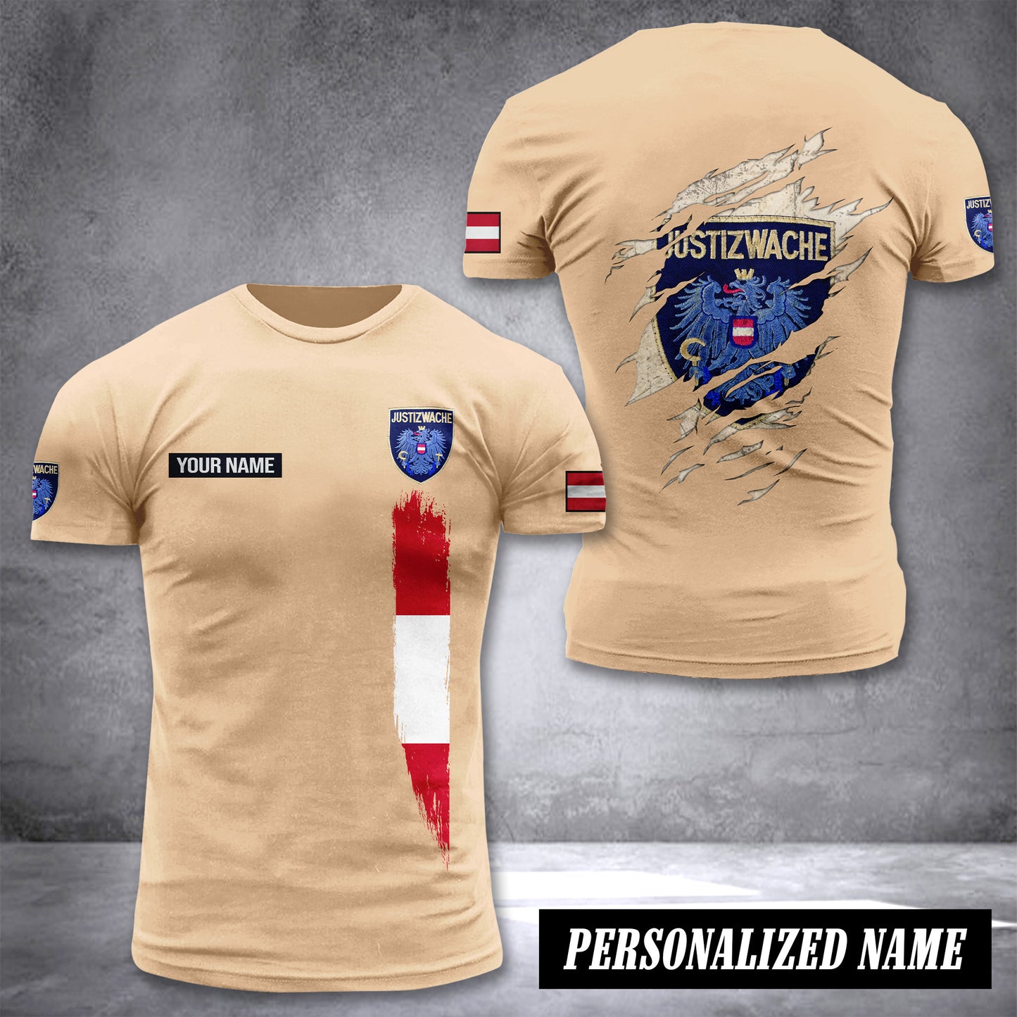 Austria Justizwache customize T-shirt back