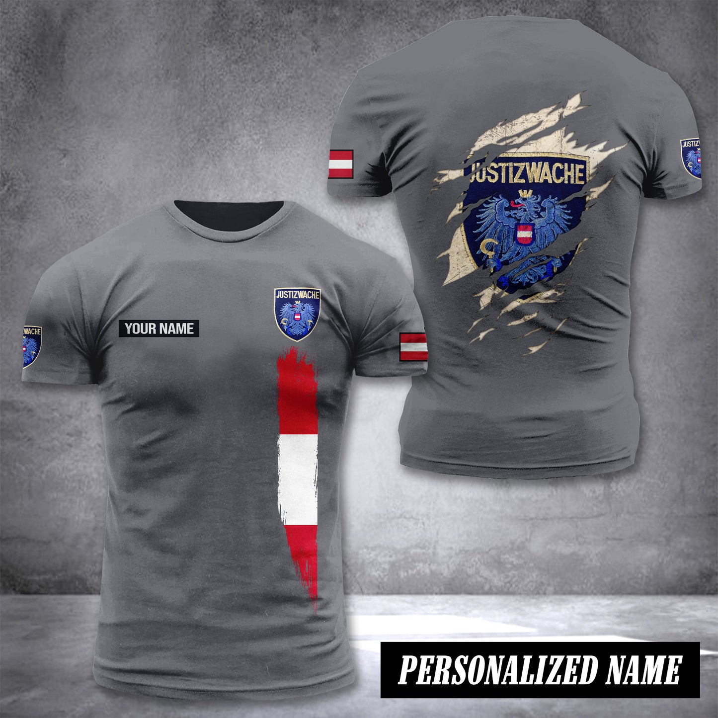 Austria Justizwache customize T-shirt back