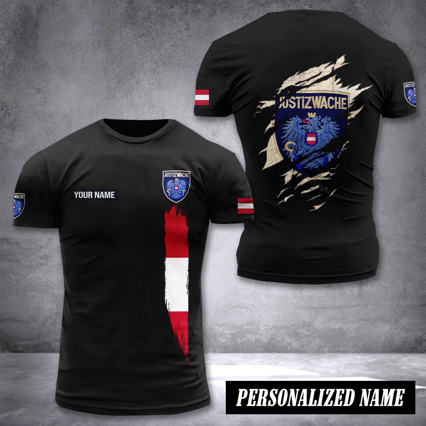 Austria Justizwache customize T-shirt back