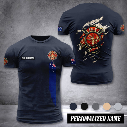 Firefighter Australia customize T-shirt back