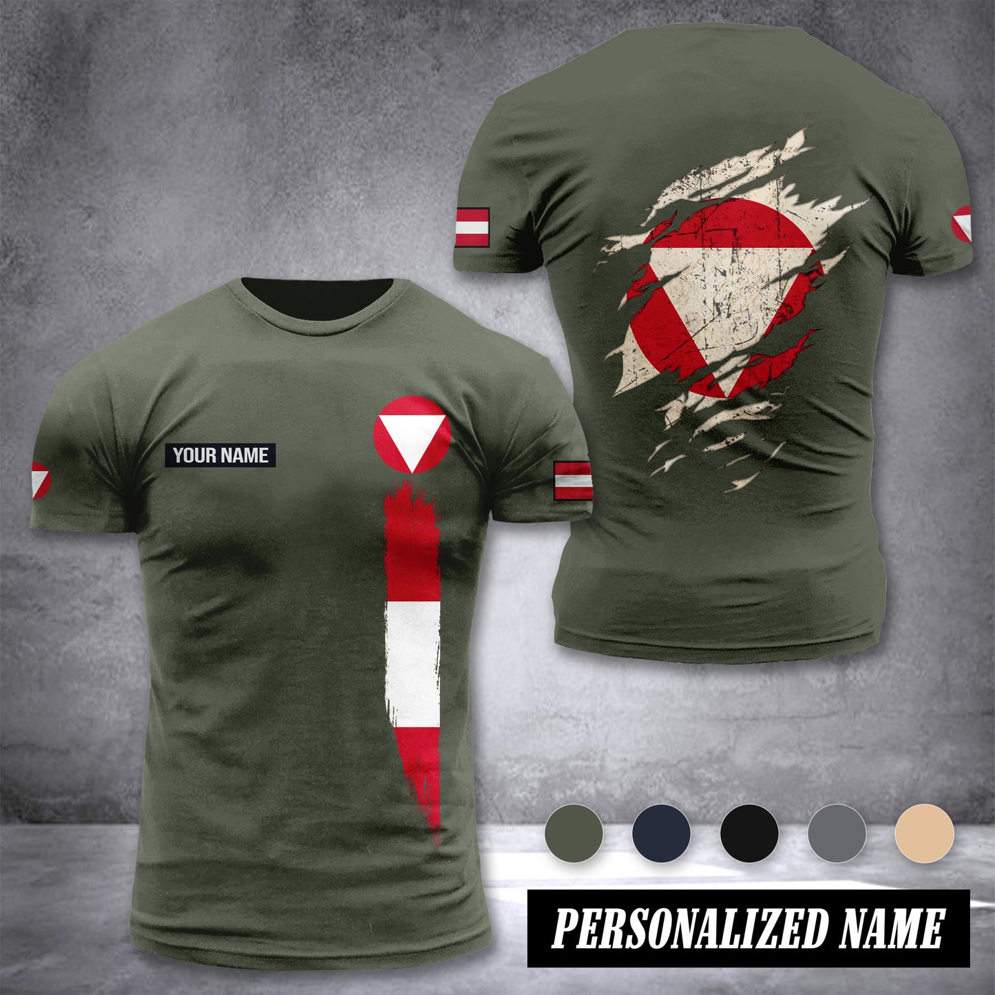 Soldier Austria customize T-shirt back