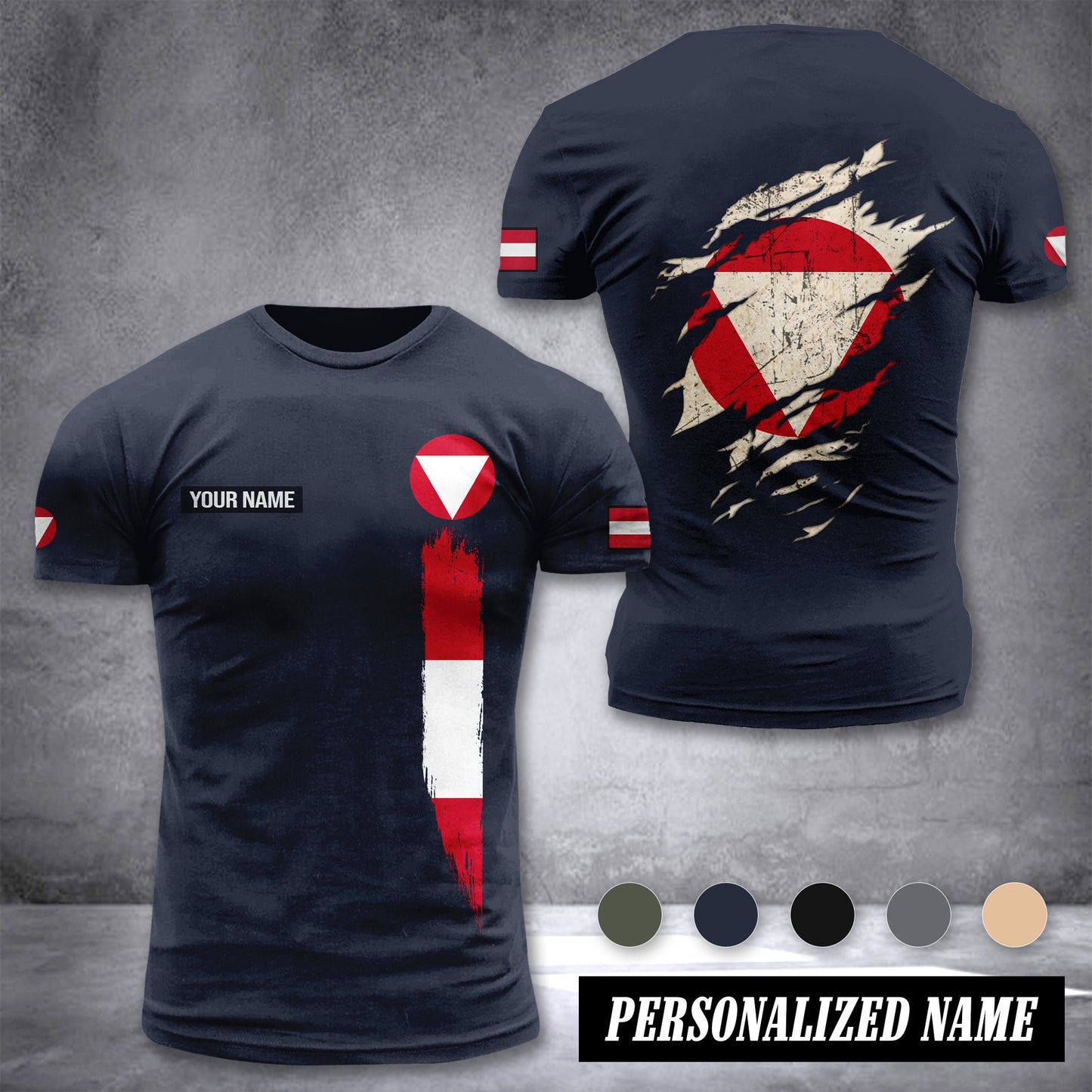Soldier Austria customize T-shirt back