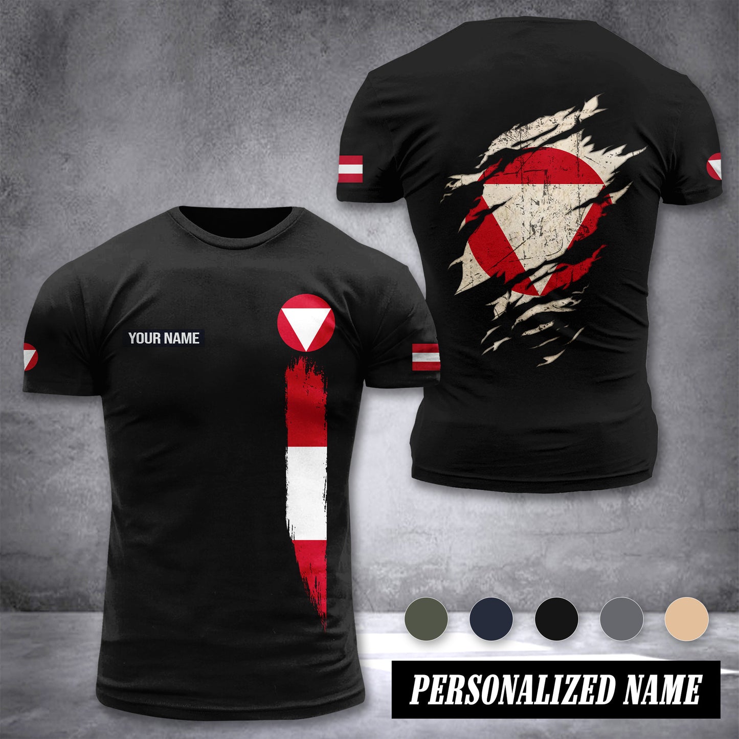 Soldier Austria customize T-shirt back
