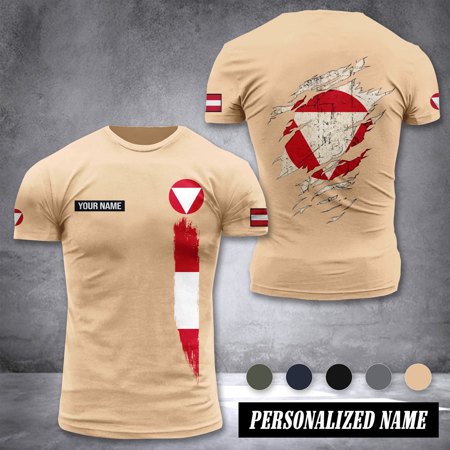 Soldier Austria customize T-shirt back