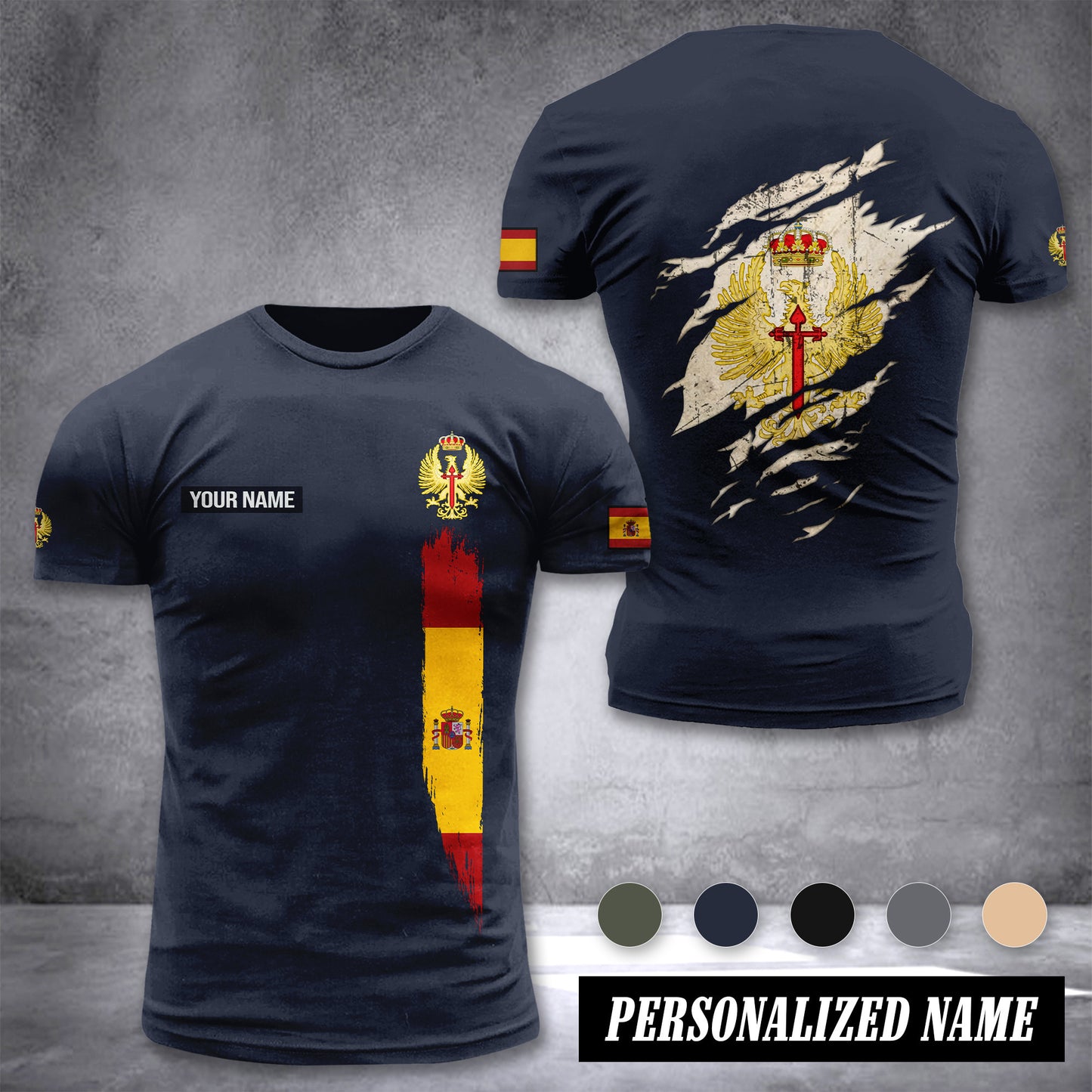 Soldier Spain customize T-shirt back