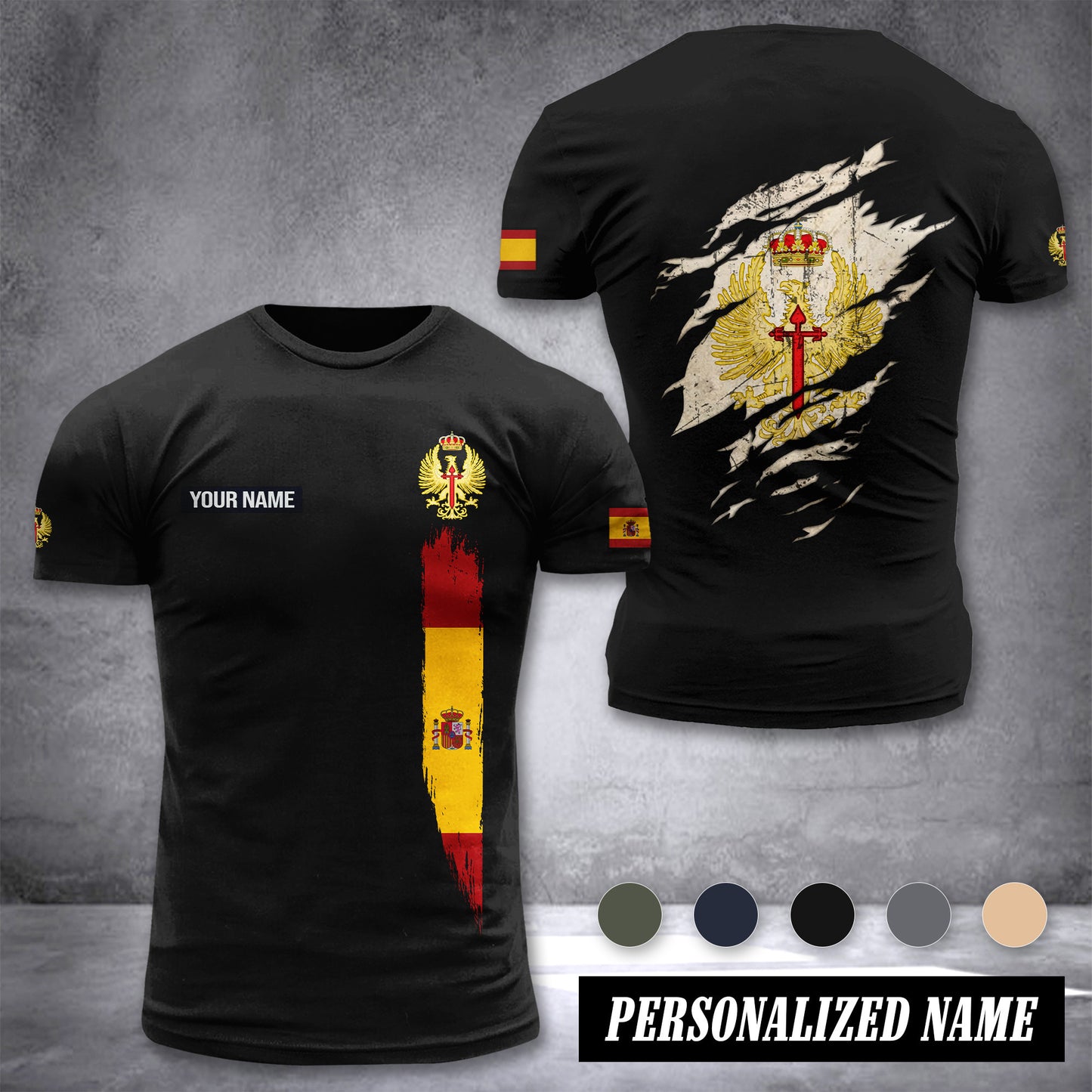 Soldier Spain customize T-shirt back