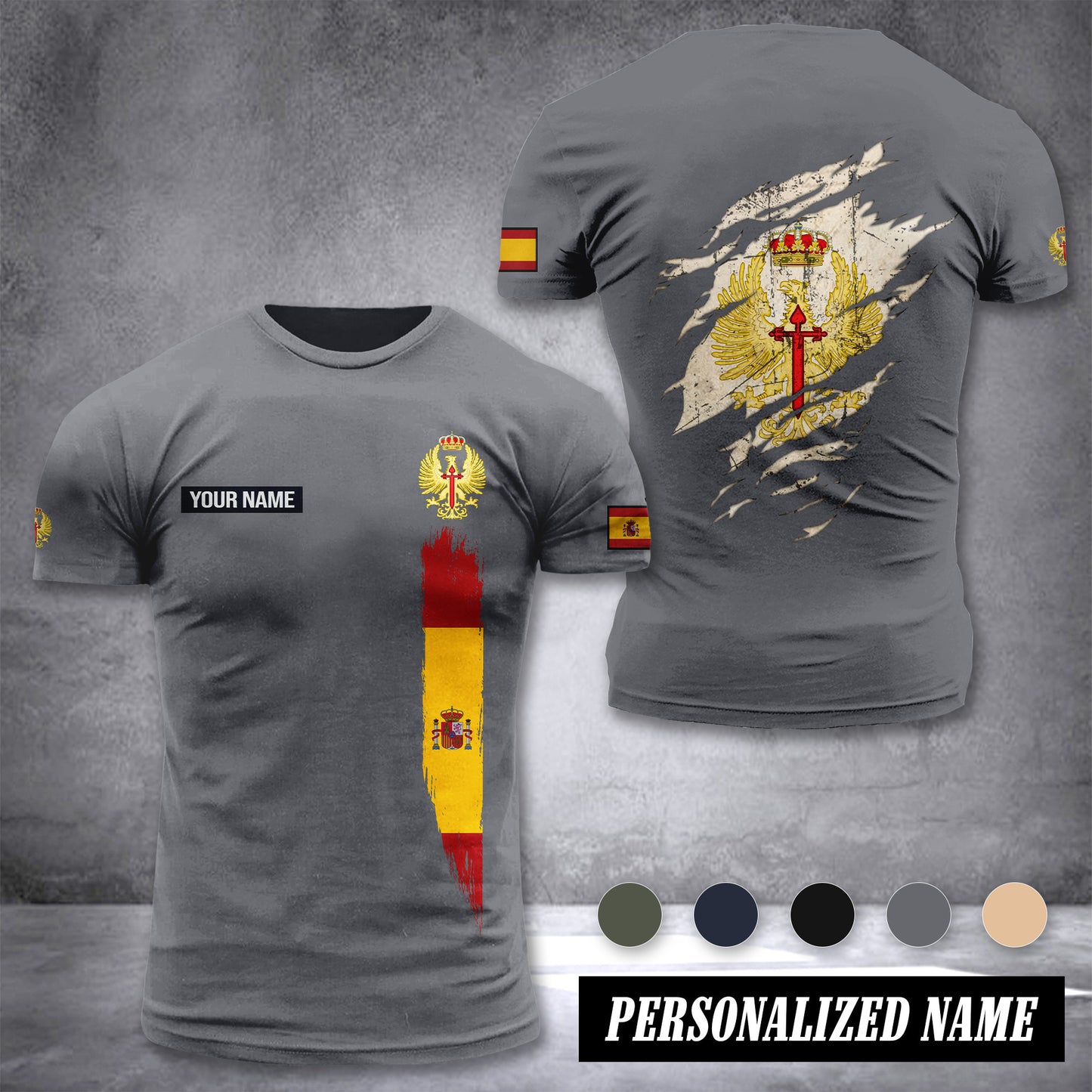 Soldier Spain customize T-shirt back