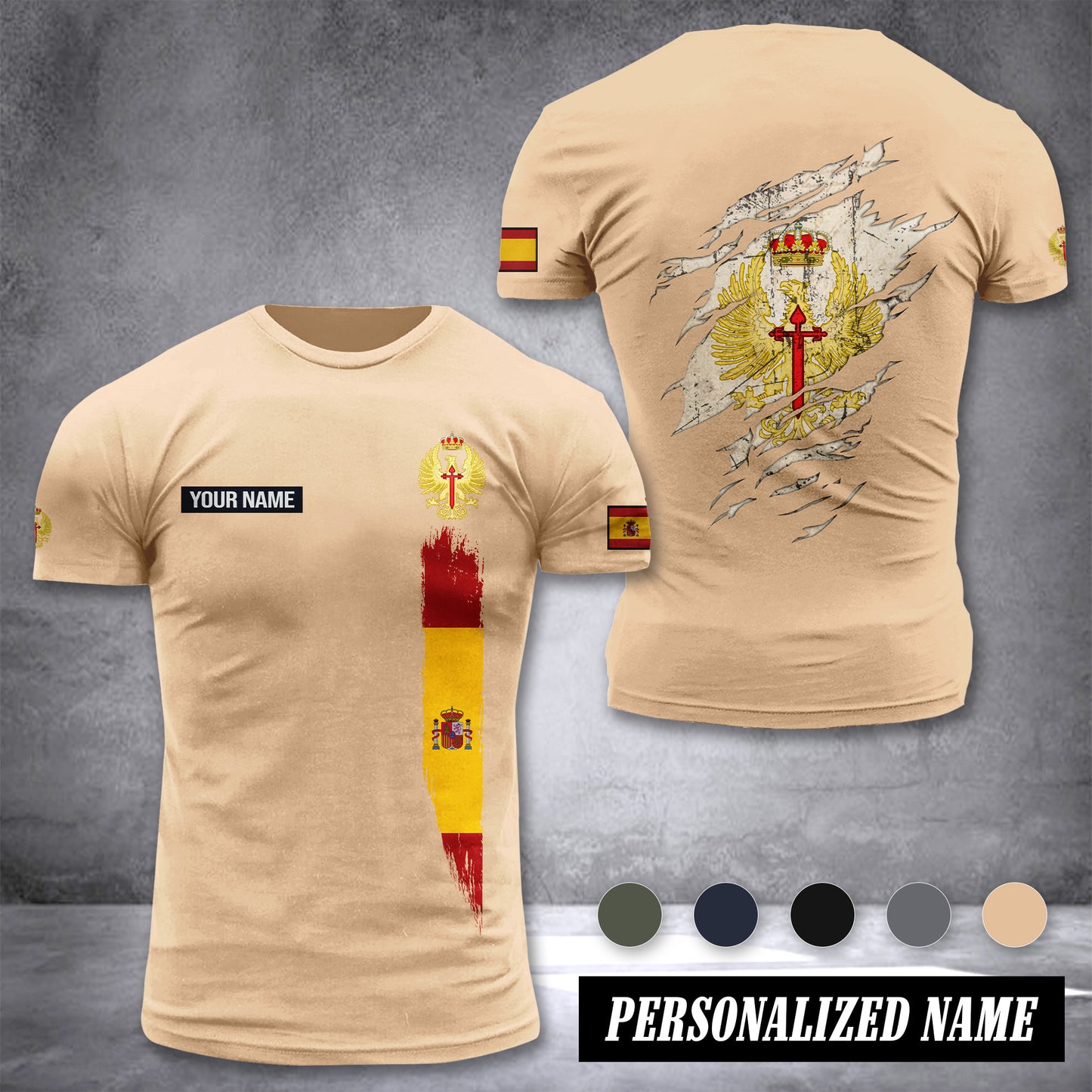 Soldier Spain customize T-shirt back
