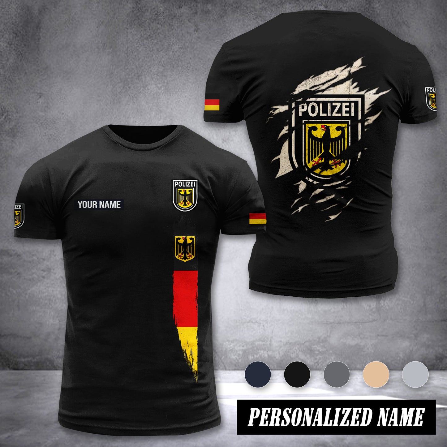 Polizei Germany customize T-shirt back