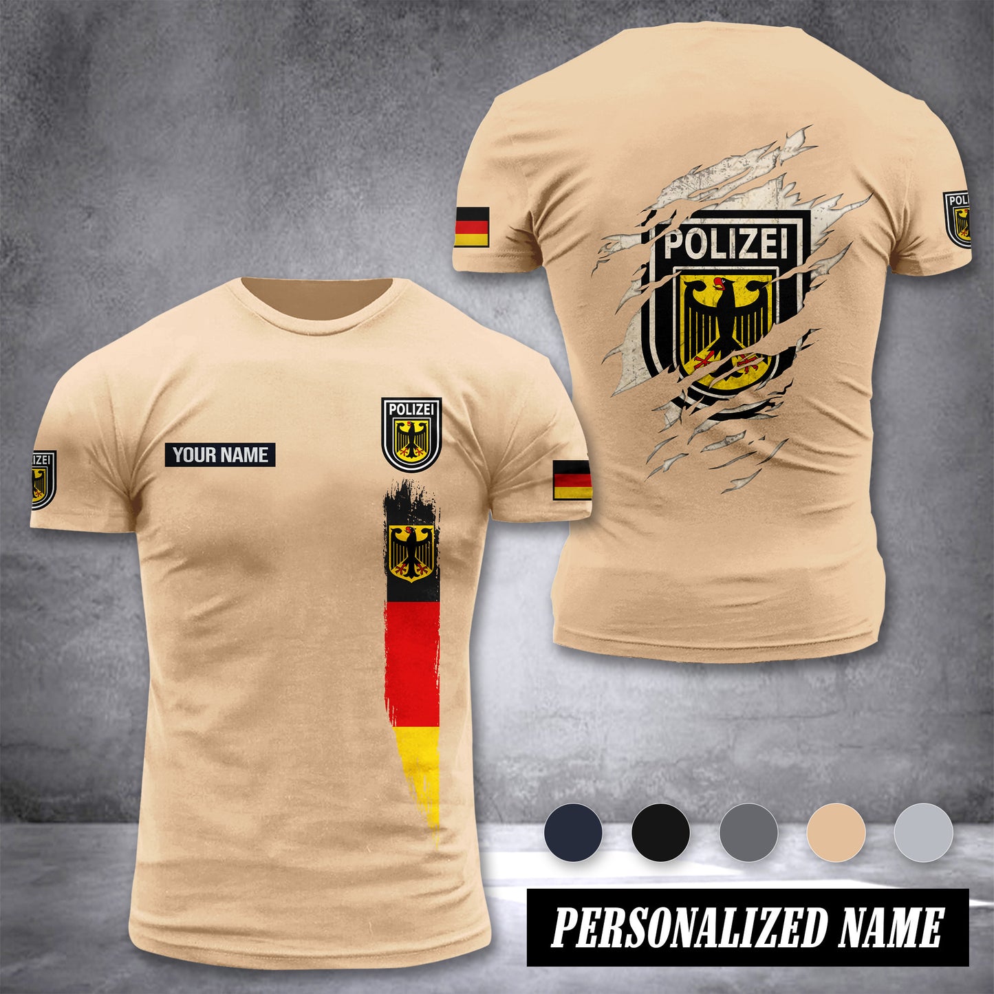 Polizei Germany customize T-shirt back