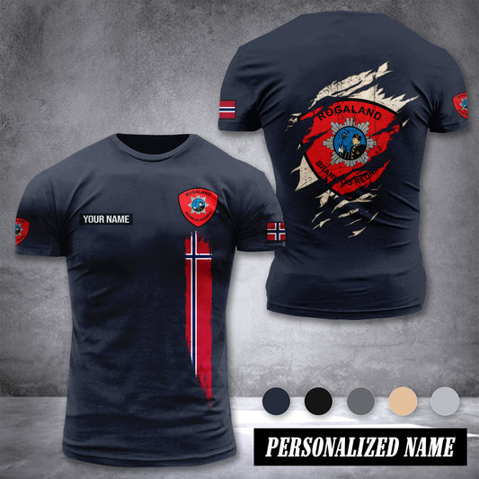 Firefighter Norway customize T-shirt back