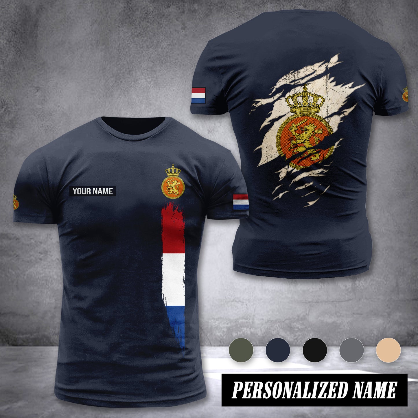 Soldier Netherland customize T-shirt back army