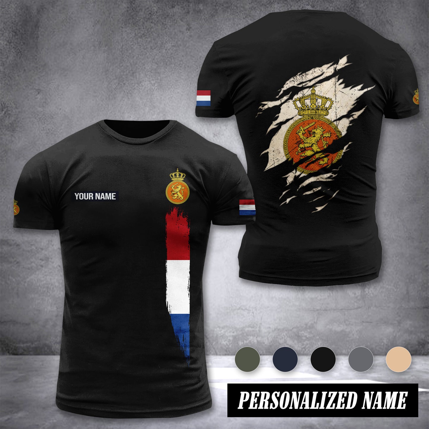 Soldier Netherland customize T-shirt back army