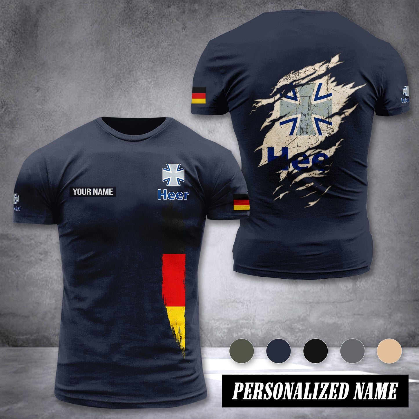 Soldier German customize T-shirt back army
