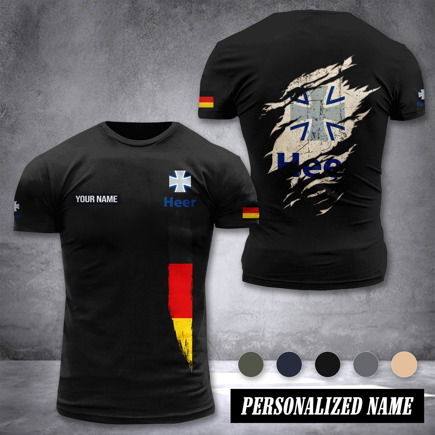 Soldier German customize T-shirt back army