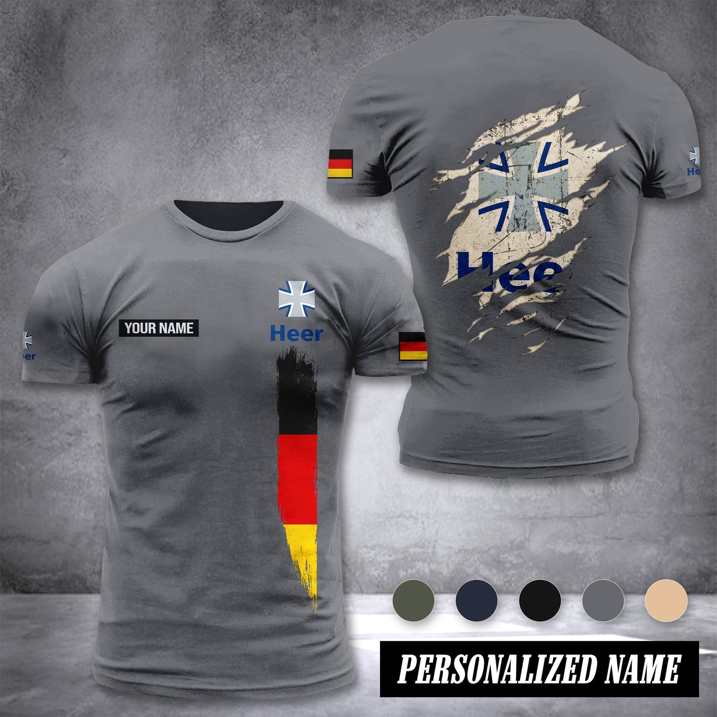 Soldier German customize T-shirt back army