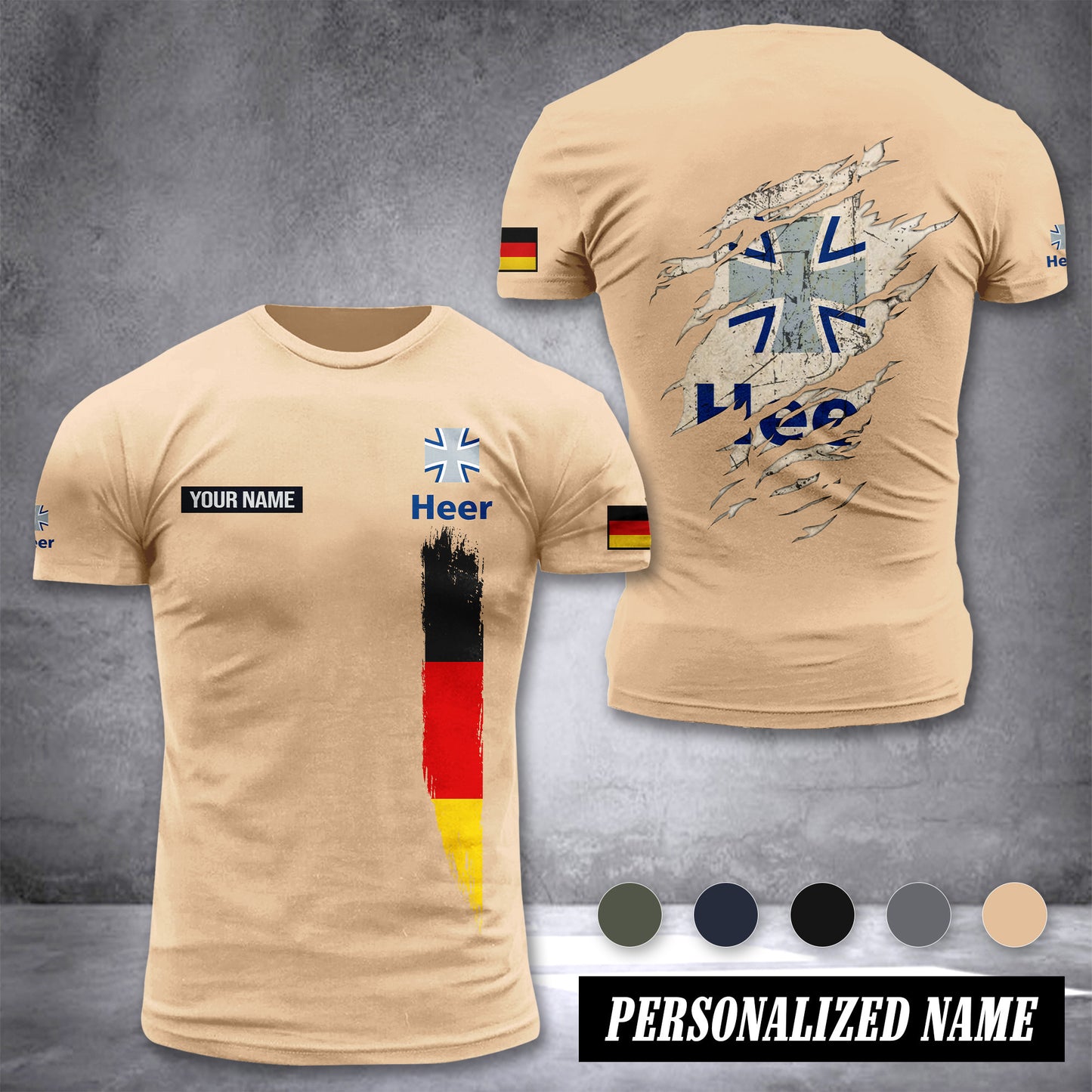 Soldier German customize T-shirt back army