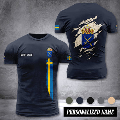 Soldier Sweden customize T-shirt back army