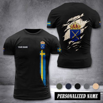 Soldier Sweden customize T-shirt back army