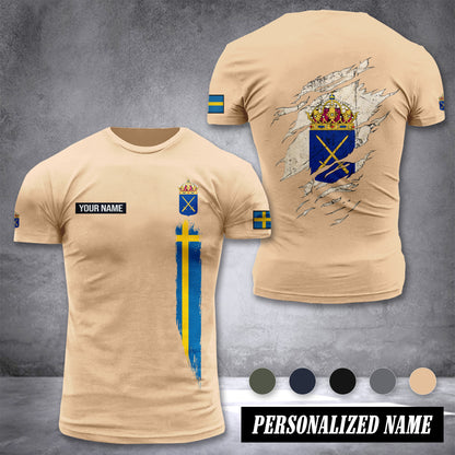 Soldier Sweden customize T-shirt back army
