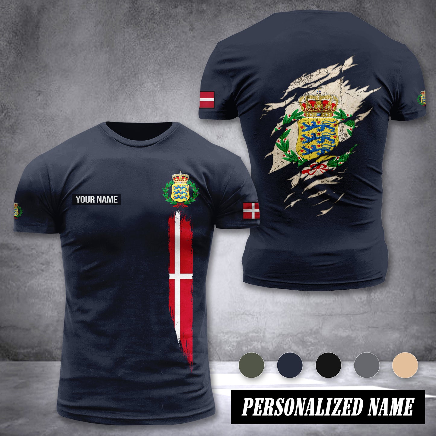 Soldier Denmark customize T-shirt back army