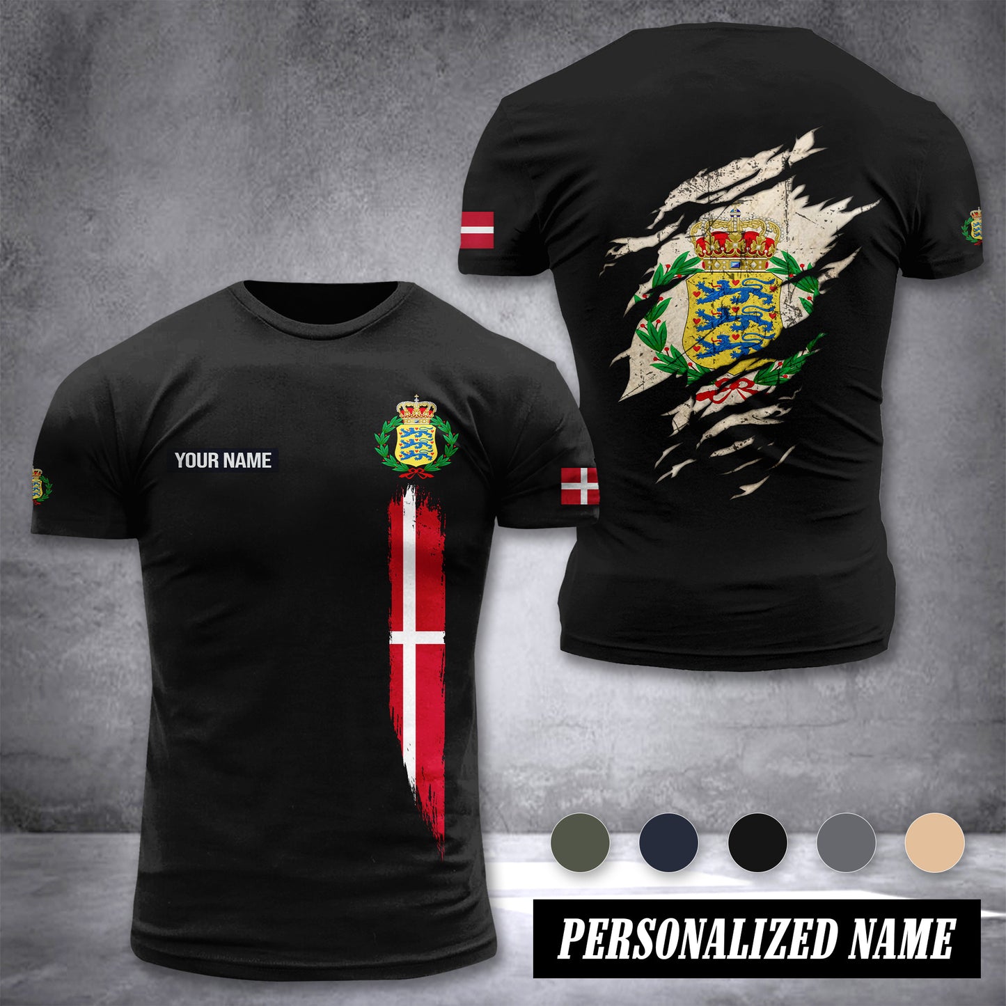 Soldier Denmark customize T-shirt back army