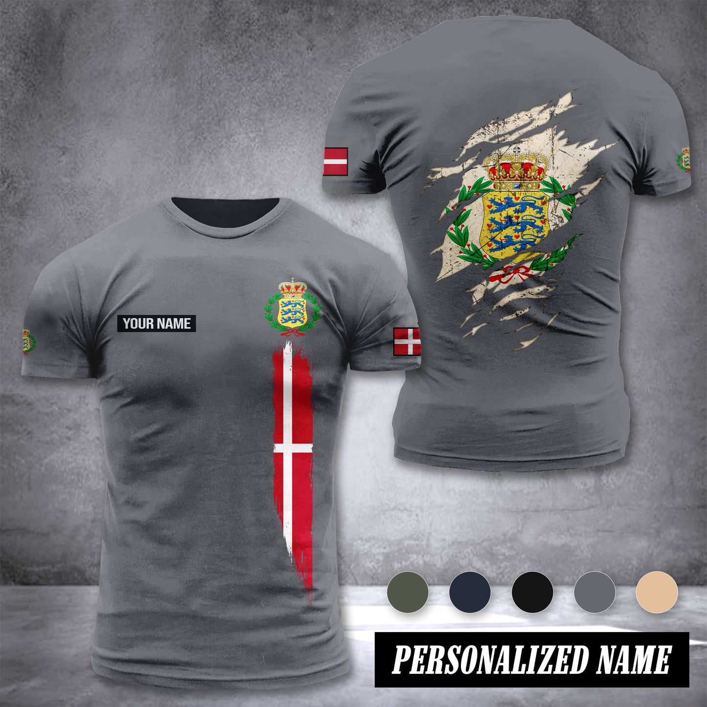 Soldier Denmark customize T-shirt back army