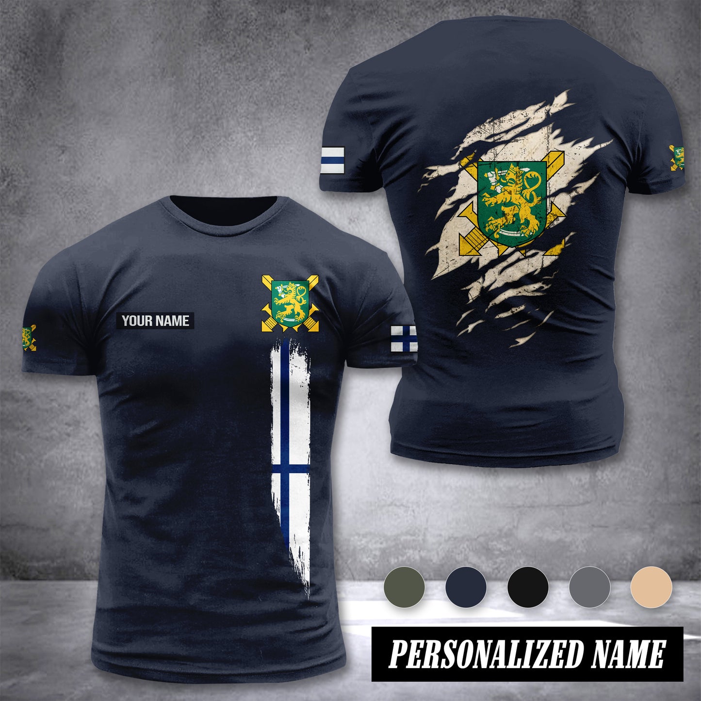 Soldier Finland customize T-shirt back army