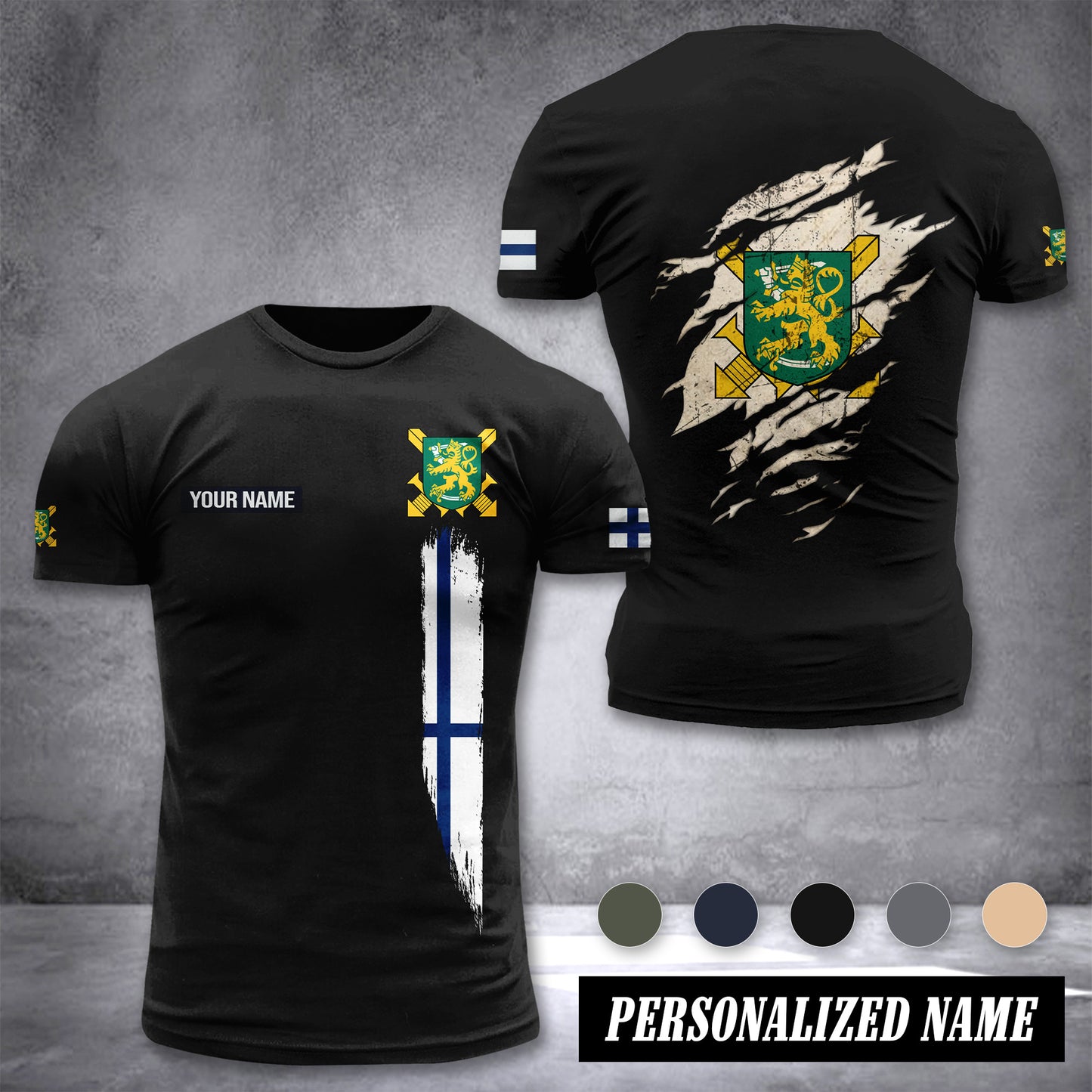 Soldier Finland customize T-shirt back army