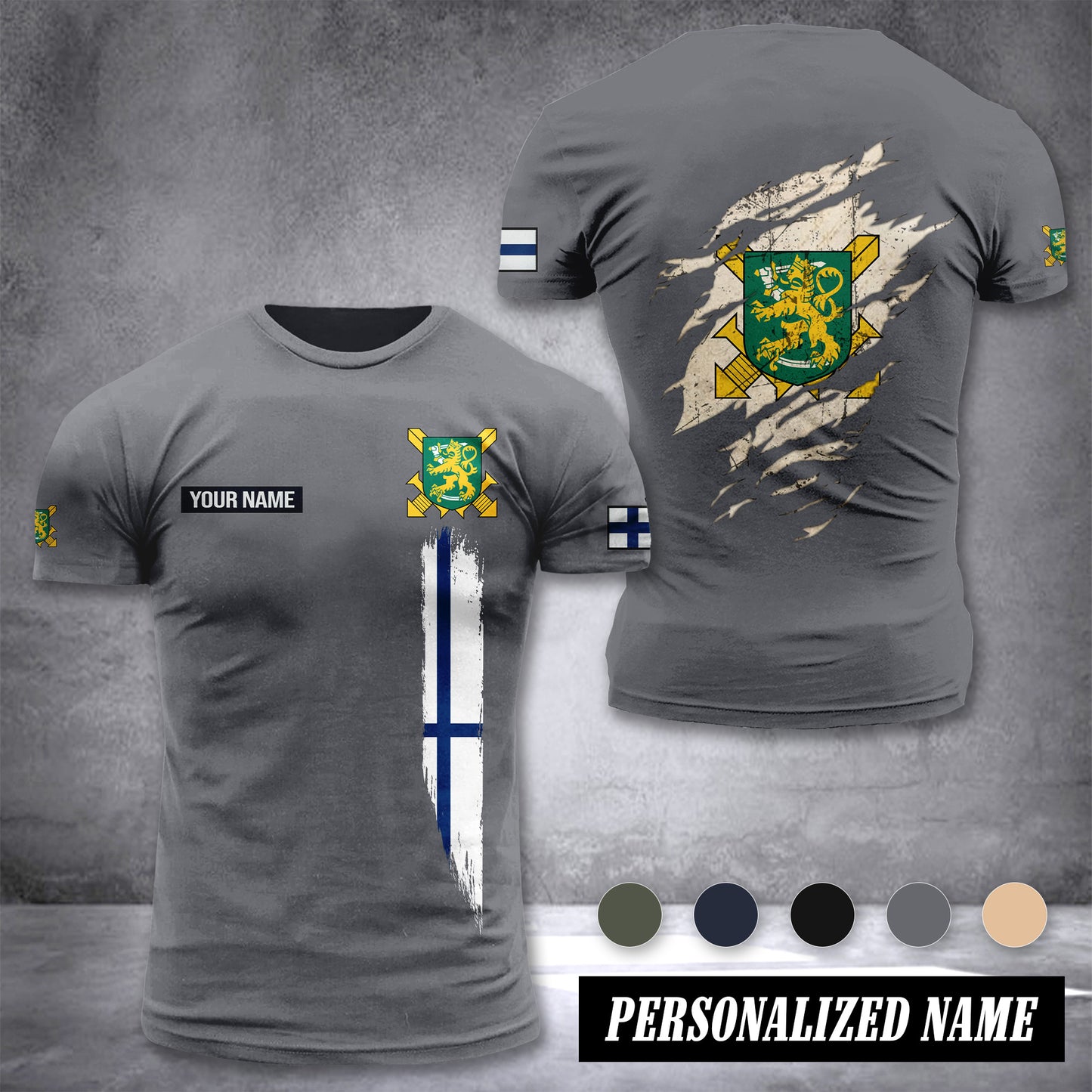 Soldier Finland customize T-shirt back army