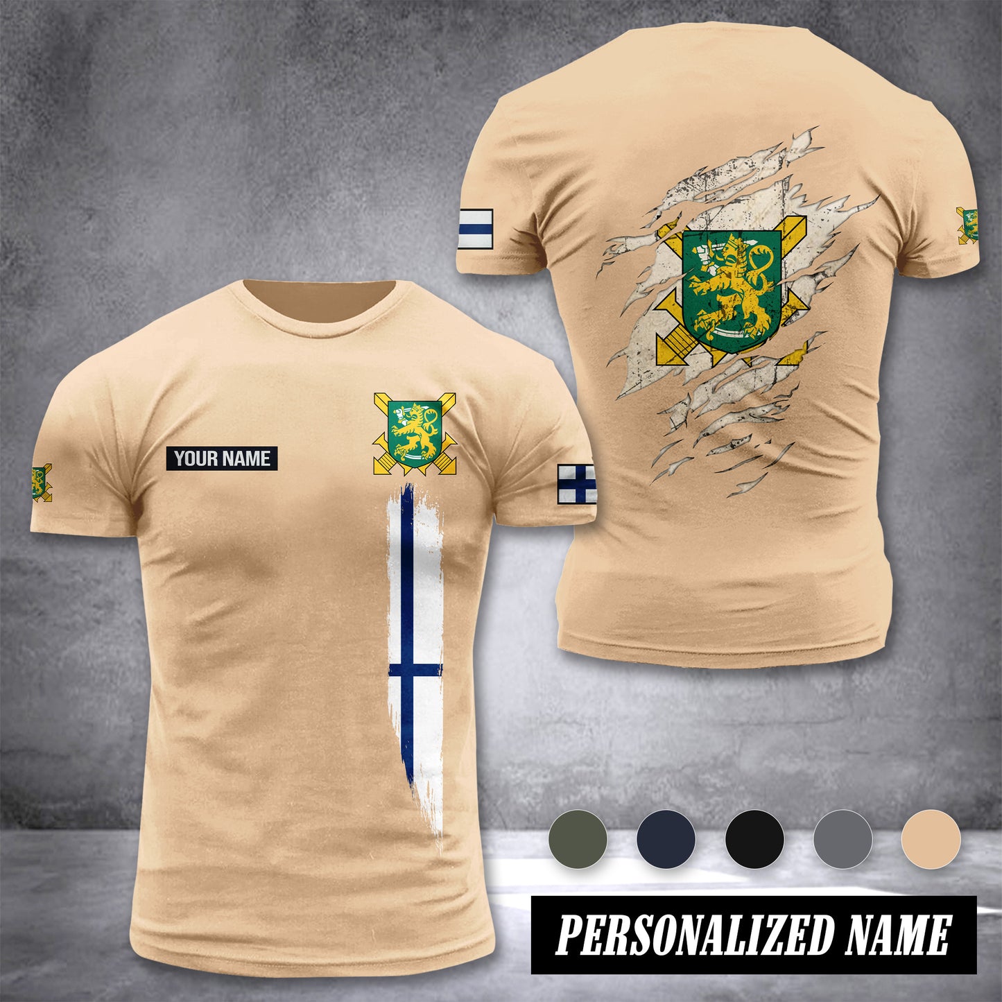 Soldier Finland customize T-shirt back army