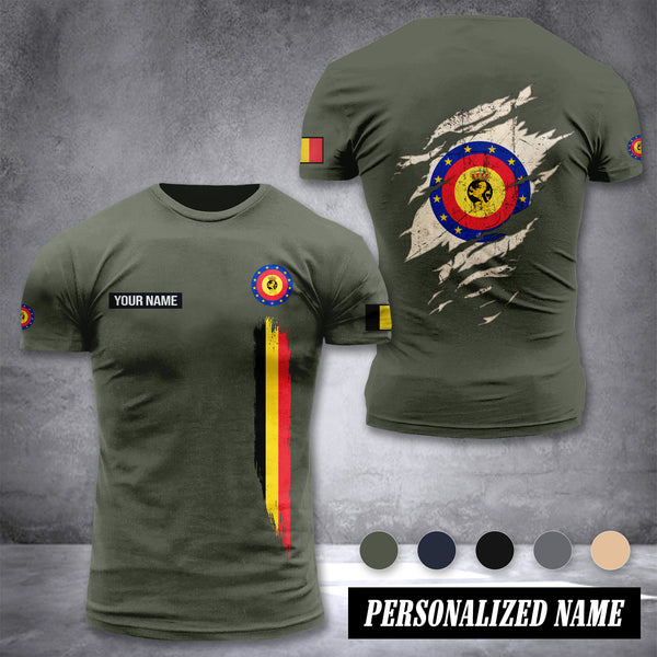 Soldier Belgium customize T-shirt back army