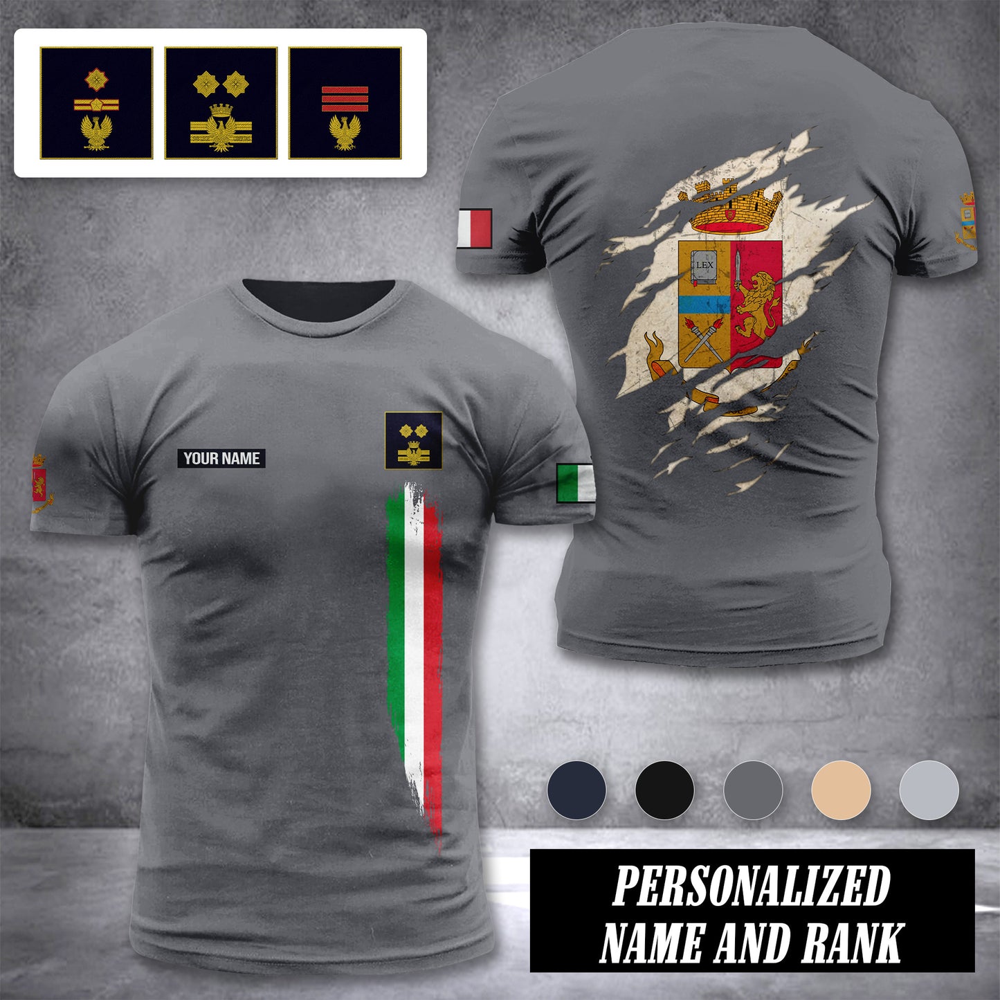 Polizia Di Stato customize ranking T-shirt back