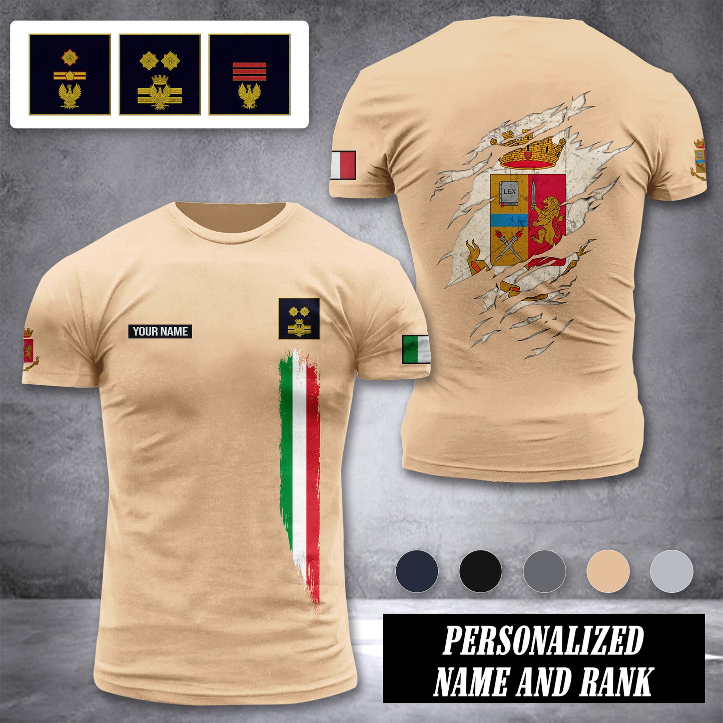 Polizia Di Stato customize ranking T-shirt back
