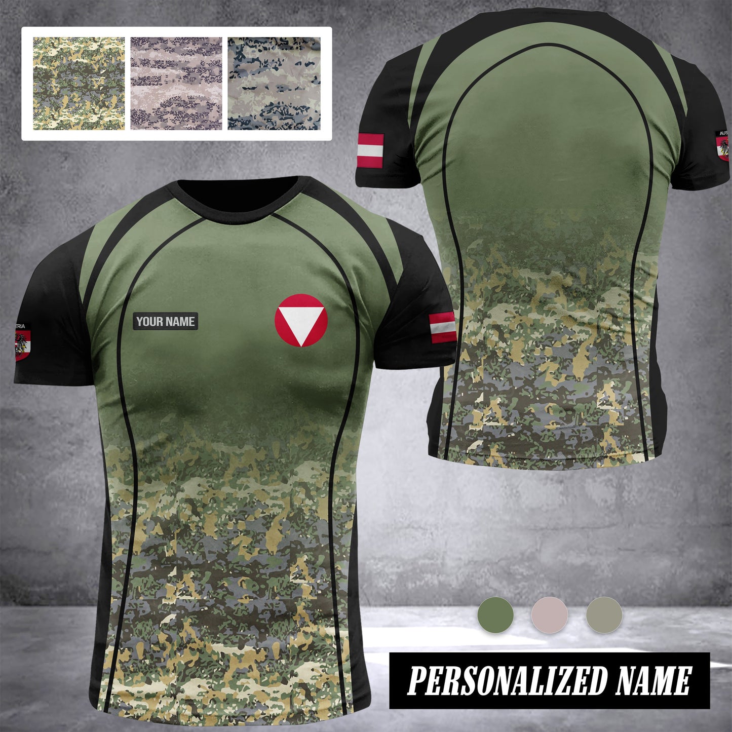 Austria army customize T-shirt camou