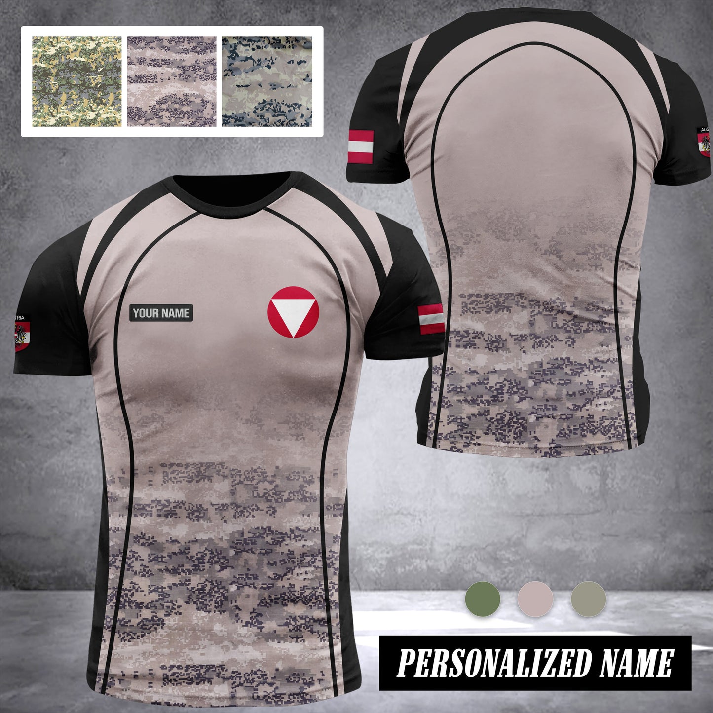 Austria army customize T-shirt camou