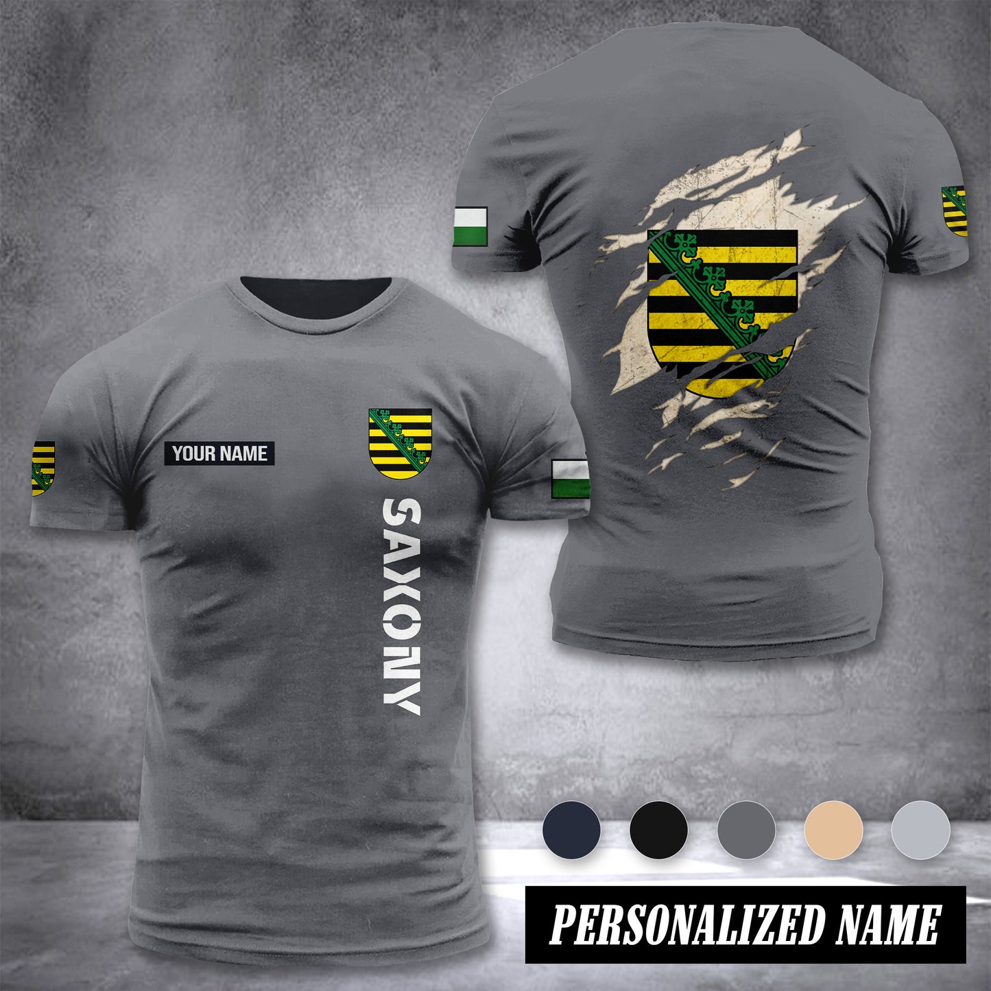 Saxony customize T-shirt back