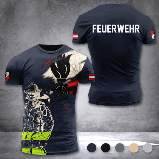 Firefighter Austria customize T-shirt 3d